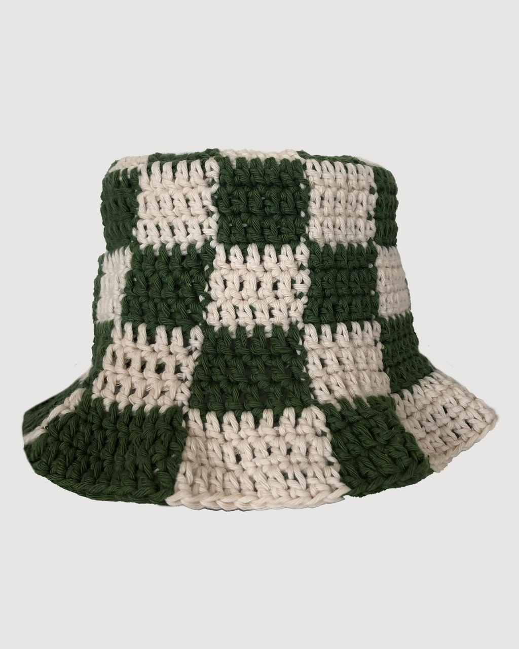 Checkerboard Crochet Bucket Hat
