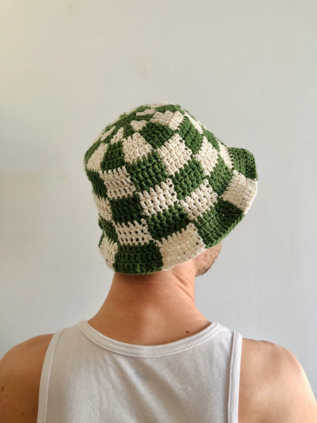 Checkerboard Crochet Bucket Hat