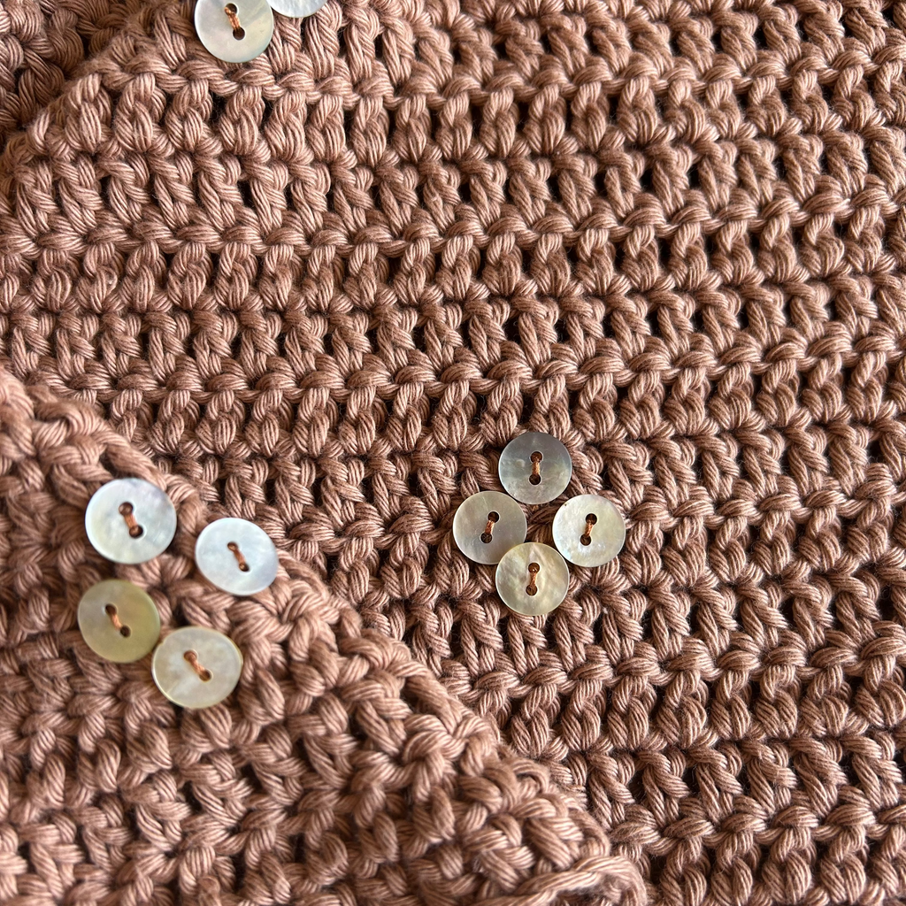 Shell Button Crochet Top